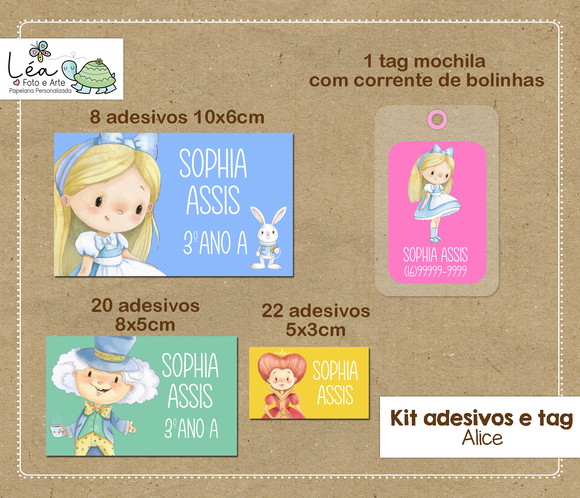 Etiqueta Escolar Alice