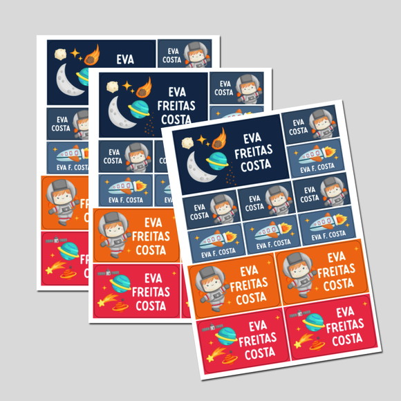 Etiqueta Escolar Astronauta Menina