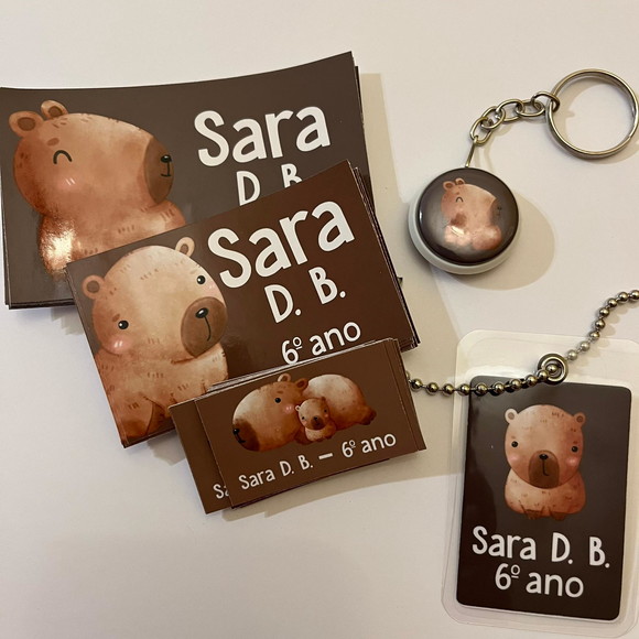 Etiqueta Escolar Capivara