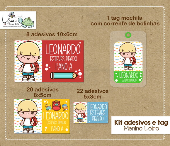 Etiqueta Escolar Menininho Loiro