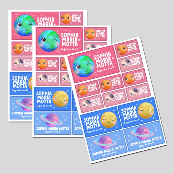 Etiqueta Escolar Planetas
