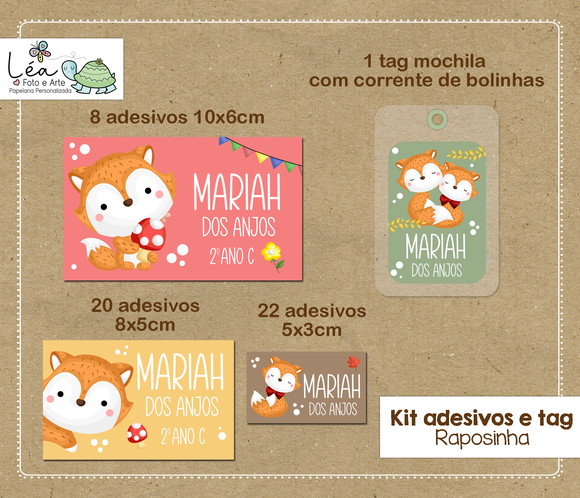 Etiqueta Escolar Raposinha