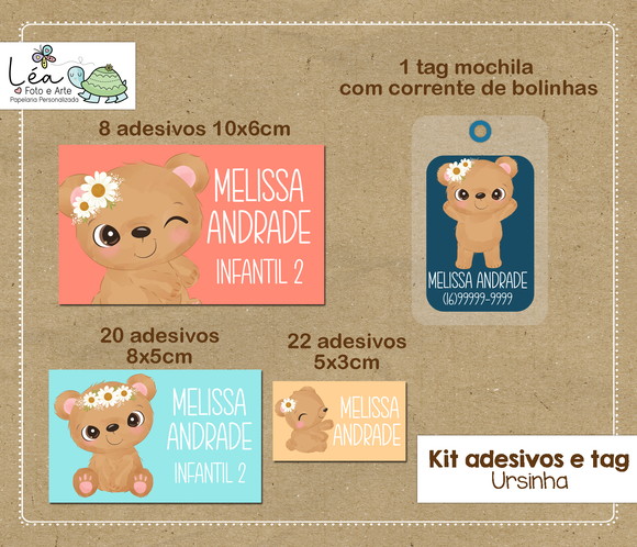 Etiqueta Escolar Ursinha