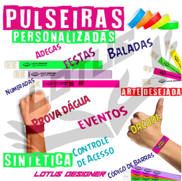 Pulseiras para Festas Personalizadas 50 unds
