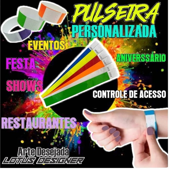 Pulseiras para Festas Personalizadas 50 unds