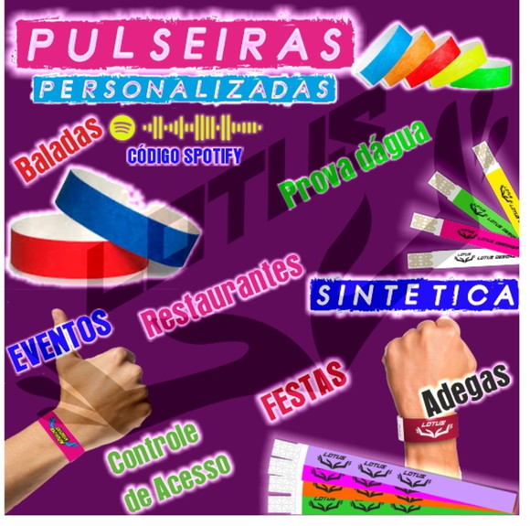 Pulseiras para Festas Personalizadas 50 unds