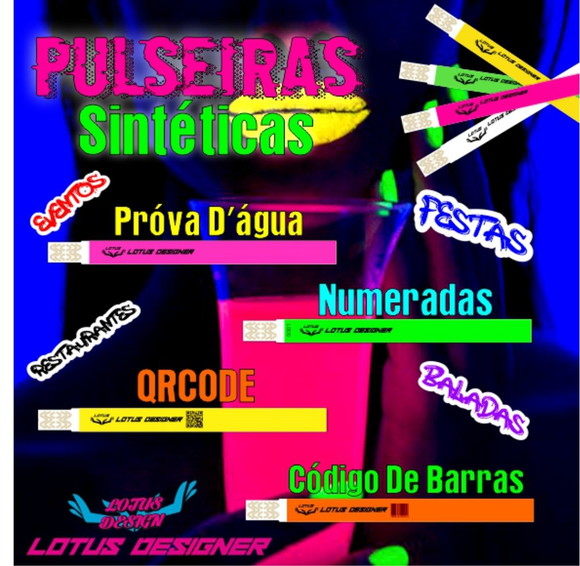 Pulseiras para Festas Personalizadas 50 unds