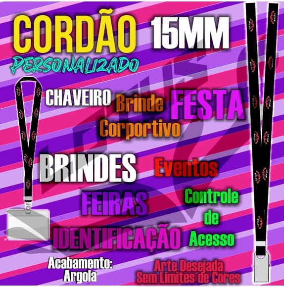Cordão para Crachá Personalizado 15mm