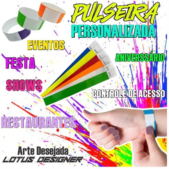 Pulseiras Personalizadas Festas Shows Eventos 50 unds