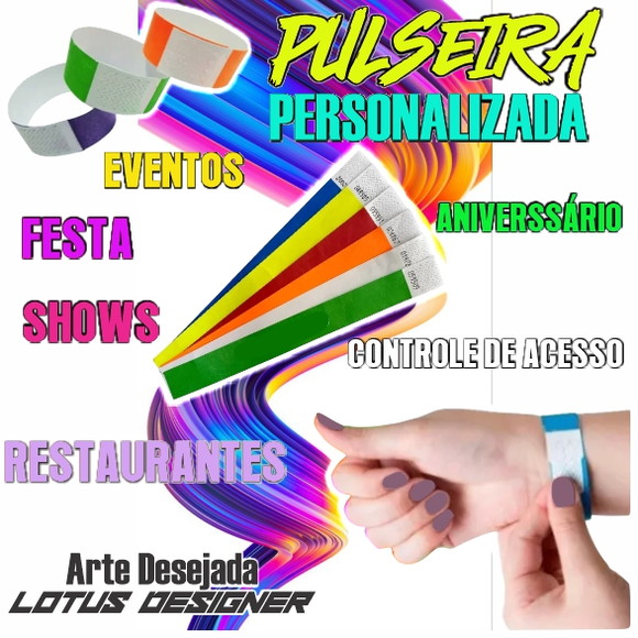 Pulseiras Personalizadas Festas Shows Eventos 50 unds