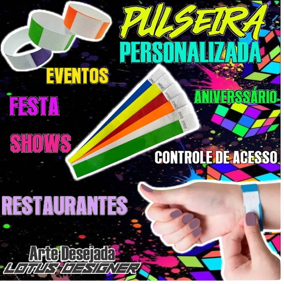 Pulseiras Personalizadas Festas Shows Eventos 50 unds