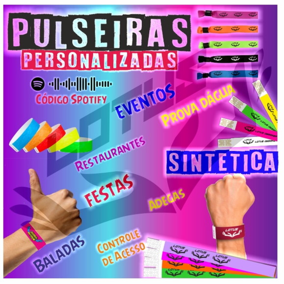 Pulseiras Personalizadas Festas Shows Eventos 50 unds