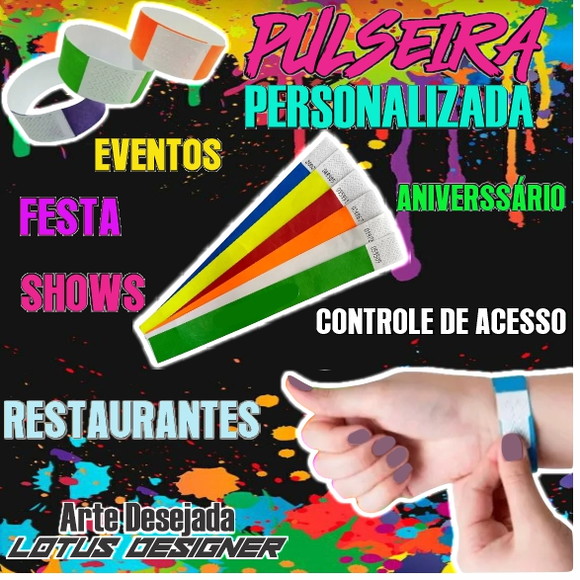 Pulseiras Personalizadas Festas Shows Eventos 50 unds