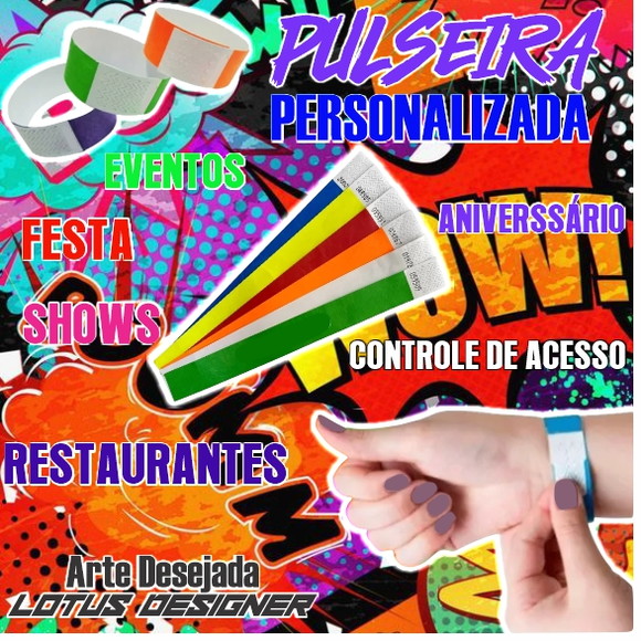 Pulseiras Personalizadas Festas Shows Eventos 50 unds