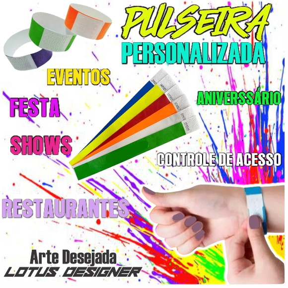 Pulseiras Personalizadas Festas Shows Eventos 50 unds