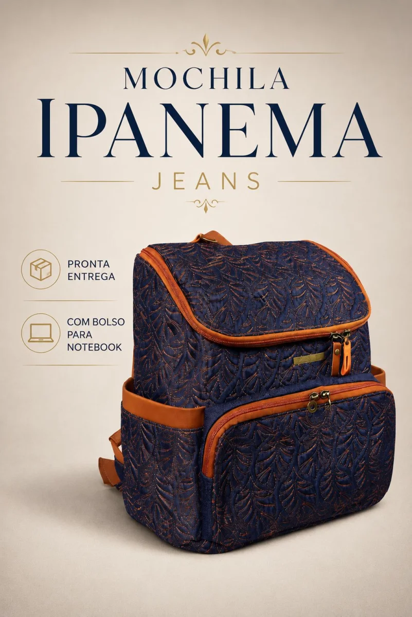 mochila jeans personalizada - Imagem 1