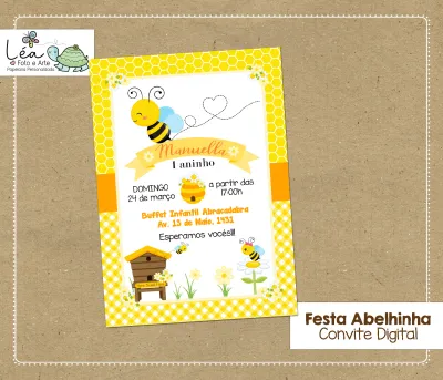Convite digital Abelhinha