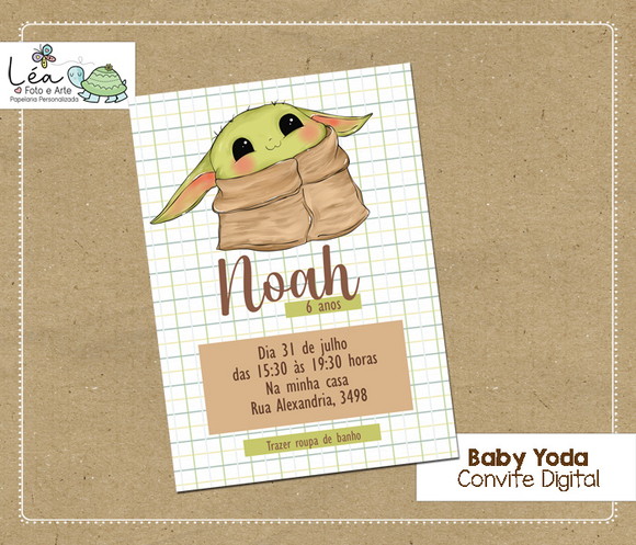 Convite Digital Baby Yoda