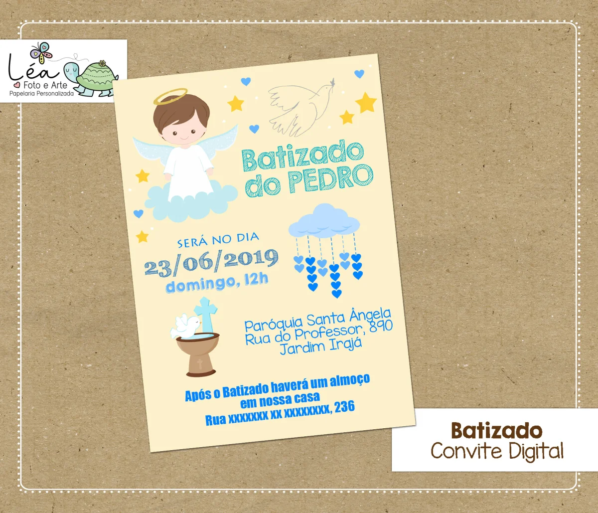 Convite digital Batizado Menino - Imagem 2