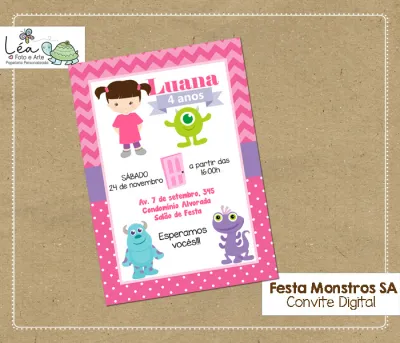 Convite digital Boo Monstros SA