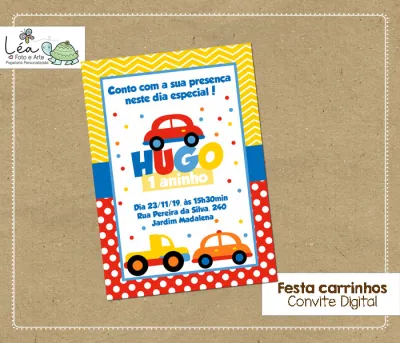Convite digital Carrinhos