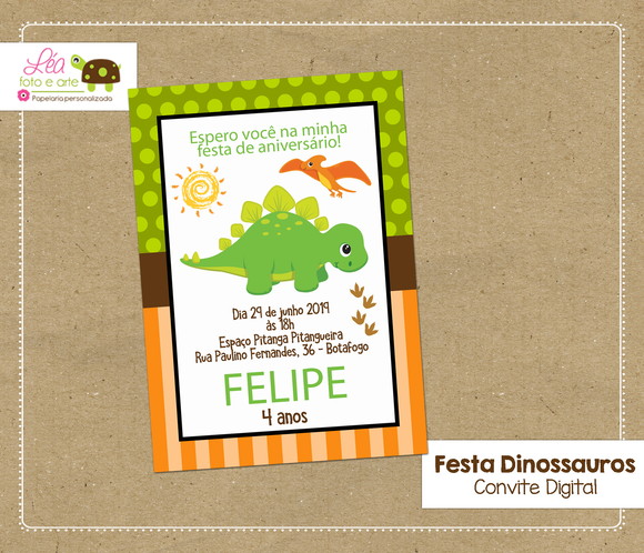 Convite digital Dinossauro
