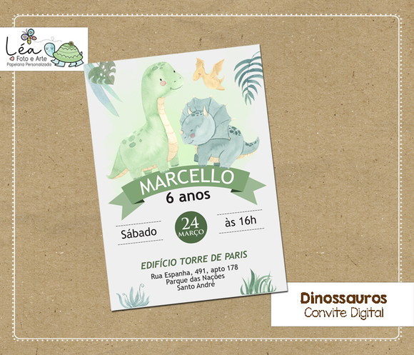 Convite Digital Dinossauro