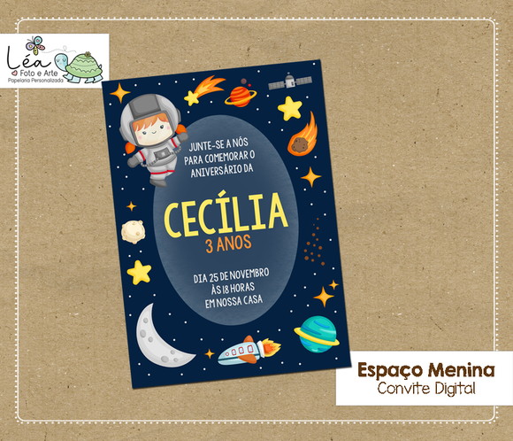 Convite Digital Espaço Menina