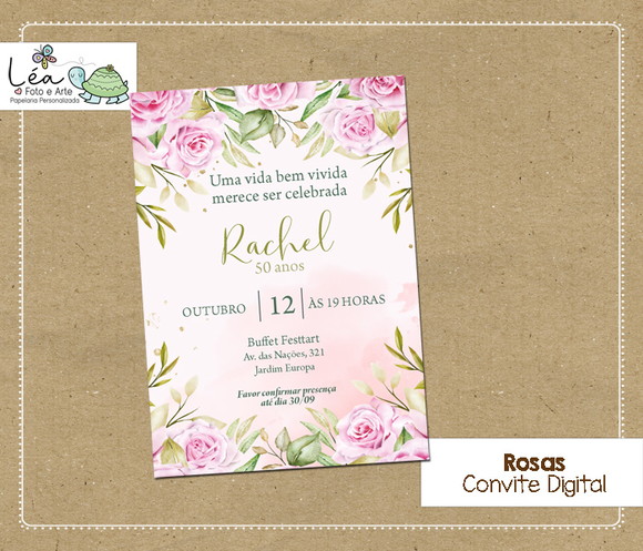 Convite Digital Festa 50 Anos Rosas