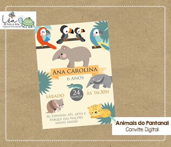 Convite Digital Festa Animais do Pantanal