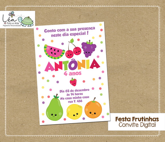 Convite Digital Festa Frutinhas