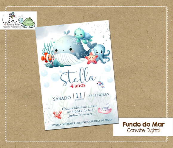 Convite Digital Festa Fundo do Mar