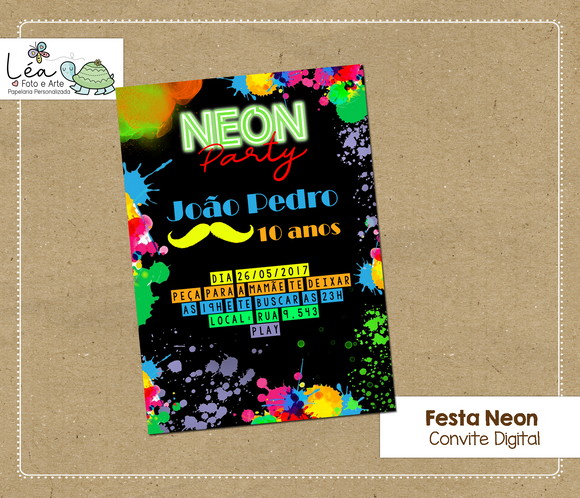 Convite Digital Festa Neon