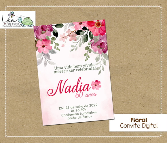 Convite Digital Floral