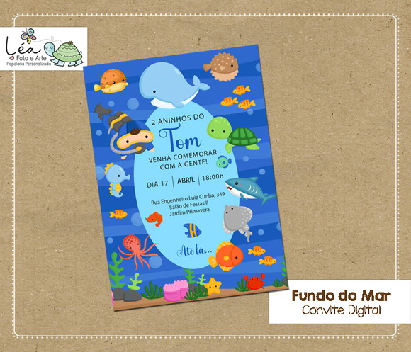 Convite Digital Fundo do Mar Menino