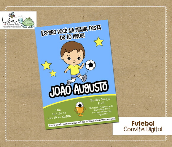 Convite Digital Futebol Menino 1