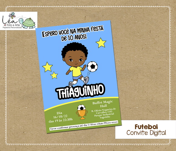 Convite Digital Futebol Menino 2