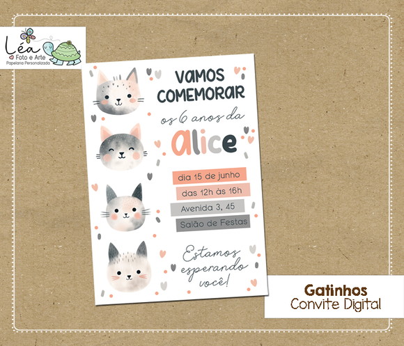 Convite Digital Gatinhos