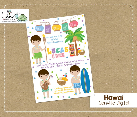 Convite Digital Hawaí Menino