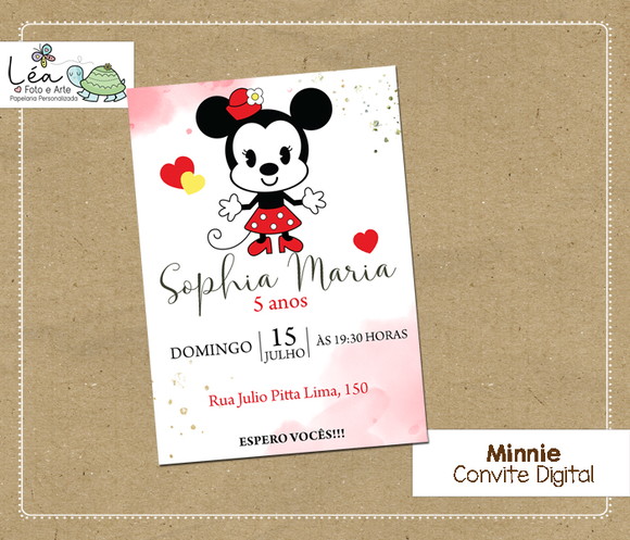 Convite Digital Minnie Vermelha