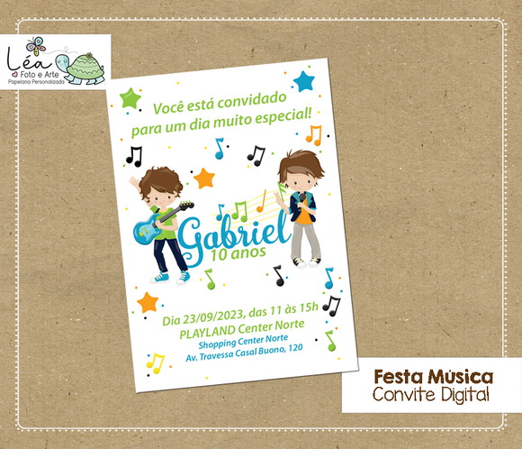 Convite Digital Música Menino