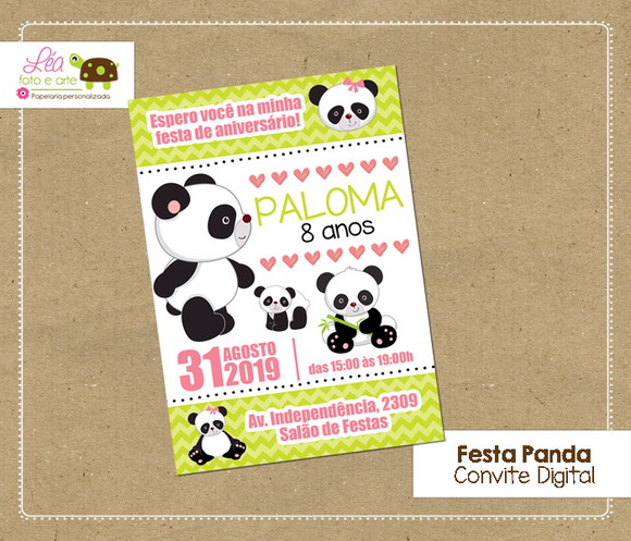 Convite digital Panda