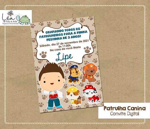 Convite digital Patrulha Canina