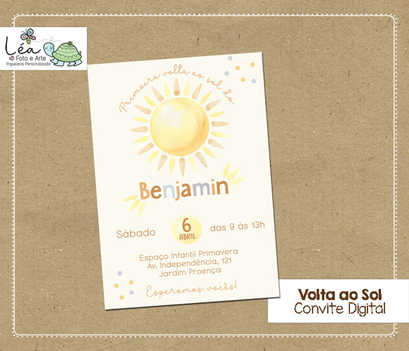 Convite Digital Primeira Volta ao Sol