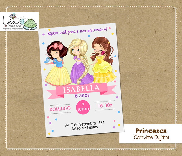 Convite Digital Princesas