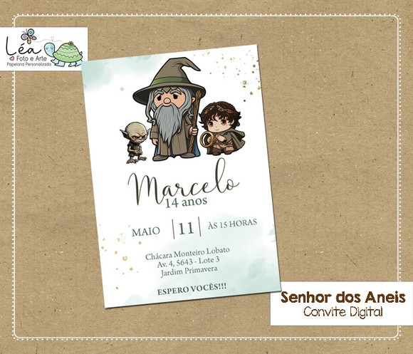 Convite Digital Senhor dos Aneis