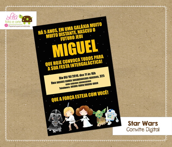 Convite digital Star Wars