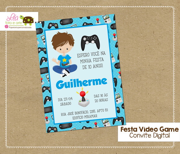 Convite Digital Vídeo Game