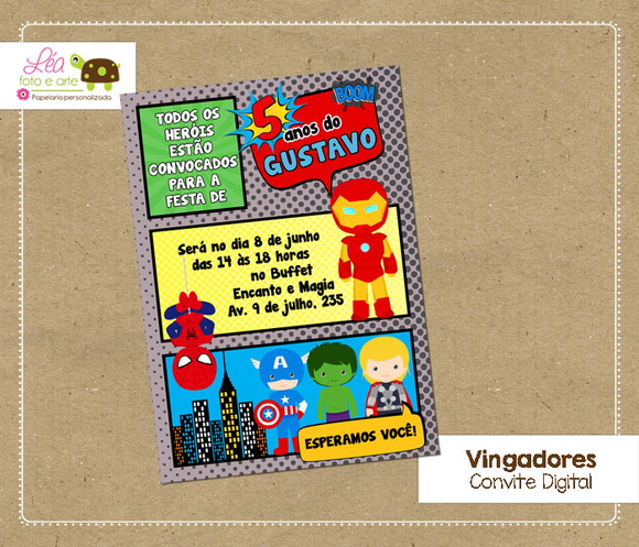 Convite digital Vingadores