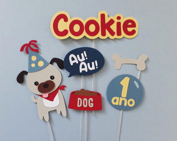 Kit Topo de Bolo Cachorrinho - Imagem 2